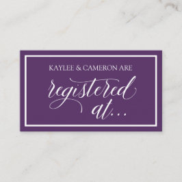 Tarjeta De Recepción Registro boda / Registrado En Tarjetas- Plum