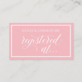 Tarjeta De Recepción Registro boda -Registrado En Tarjetas- Rosa Y Oro