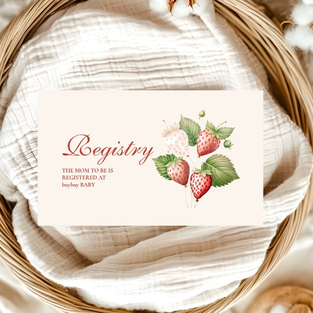 Tarjeta De Recepción Registro Cute Berry Sweet Baby Shower (Subido por el creador)
