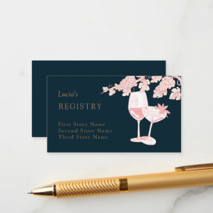 Tarjeta De Recepción Registro de Agradecimiento de Boda Retro Champagne