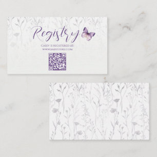 Tarjeta De Recepción Registro de Baby Shower Boho Wildflower Butterfly