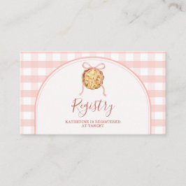 Tarjeta De Recepción Registro de Baby Shower Cutie Pie Pastel Rosa Cuad