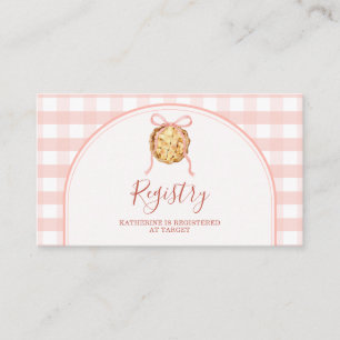 Tarjeta De Recepción Registro de Baby Shower Cutie Pie Pastel Rosa Cuad