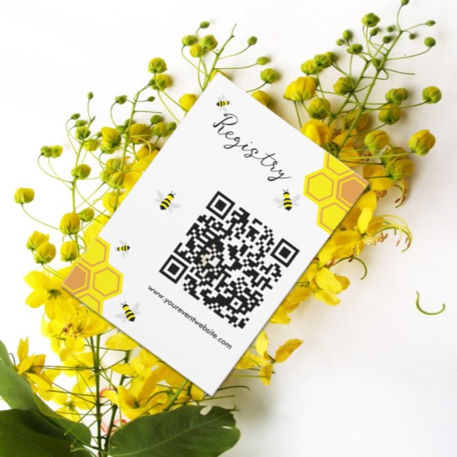 Tarjeta De Recepción Registro de Baby Shower de Bee (Subido por el creador)