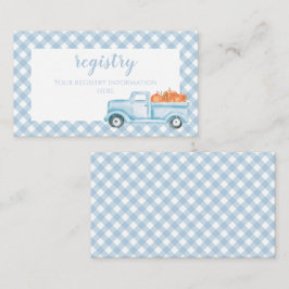 Tarjeta De Recepción Registro de baby shower de calabaza Camioneta de c