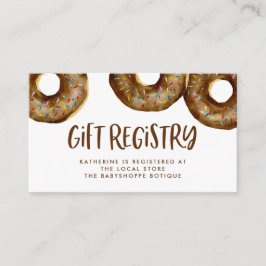Tarjeta De Recepción Registro de Baby Shower de donuts de chocolate acu