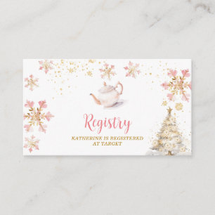 Tarjeta De Recepción Registro de Baby Shower de Fiesta de Té de Inviern