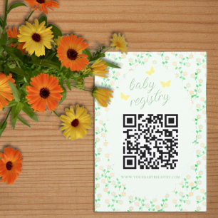 Tarjeta De Recepción Registro de Baby Shower de Jardín Neutral en cuant