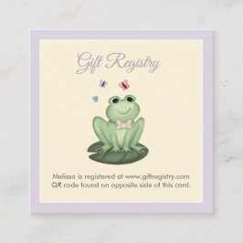 Tarjeta De Recepción Registro de Baby Shower de la Rana Lavanda Caprich
