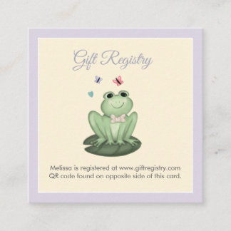 Tarjeta De Recepción Registro de Baby Shower de la Rana Lavanda Caprich