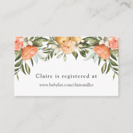 Tarjeta De Recepción Registro de Baby Shower de Little Cutie Oranges