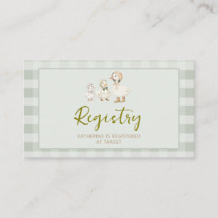 Tarjeta De Recepción Registro de Baby Shower de Mamá Gansa y Ansarino