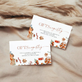 Tarjeta De Recepción Registro de Baby Shower de Navidades de invierno