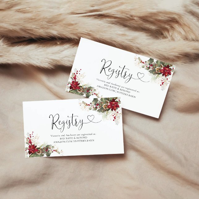 Tarjeta De Recepción Registro de Baby Shower de navidades de Red Poinse (Subido por el creador)