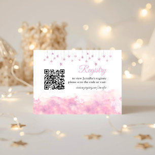 Tarjeta De Recepción Registro de Baby Shower de Niña 'Twinkle Little St