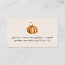 Tarjeta De Recepción Registro de Baby Shower de otoño