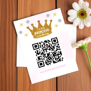 Tarjeta De Recepción Registro de Baby Shower de Princesita