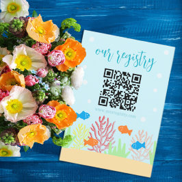 Tarjeta De Recepción Registro de Baby Shower de Sea Life