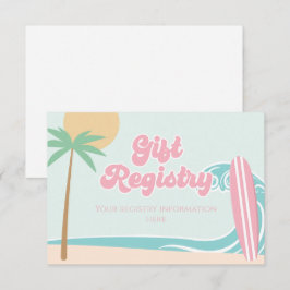 Tarjeta De Recepción Registro de Baby Shower de Surf Baby on Board