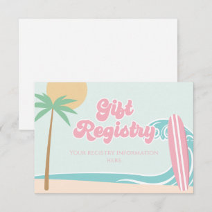 Tarjeta De Recepción Registro de Baby Shower de Surf Baby on Board