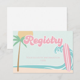 Tarjeta De Recepción Registro de Baby Shower de Surf Baby on Board