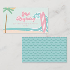 Tarjeta De Recepción Registro de Baby Shower de Surf Baby on Board