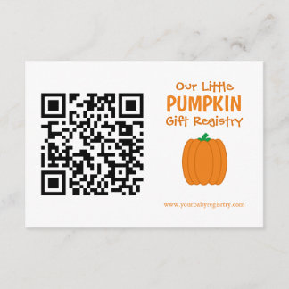 Tarjeta De Recepción Registro de Baby Shower de Una Pequeña Calabaza en