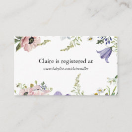 Tarjeta De Recepción Registro de Baby Shower de Wildflower