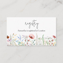 Tarjeta De Recepción Registro de Baby Shower de Wildflower