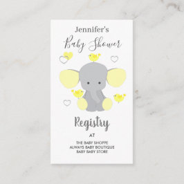Tarjeta De Recepción Registro de Baby Shower del elefante amarillo Chic