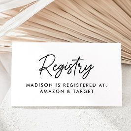 Tarjeta De Recepción Registro de Baby Shower en negrita