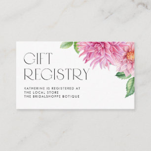 Tarjeta De Recepción Registro de Baby Shower Floral de Dahlia con color