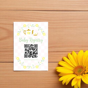 Tarjeta De Recepción Registro de Baby Shower Floral Tea Party