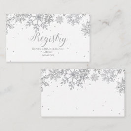 Tarjeta De Recepción Registro de bebé Copo de Nieve Plateado