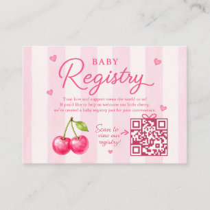 Tarjeta De Recepción Registro de bebé Coquette Cherry On Top