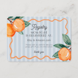Tarjeta De Recepción Registro de bebés Blue Little Cutie Pastel Citrus