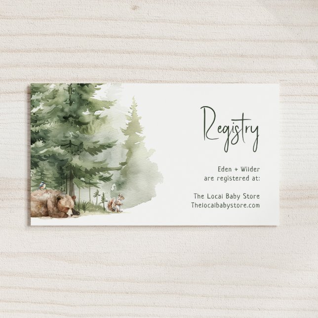 Tarjeta De Recepción Registro de bebés de animales de bosque forestal (Subido por el creador)