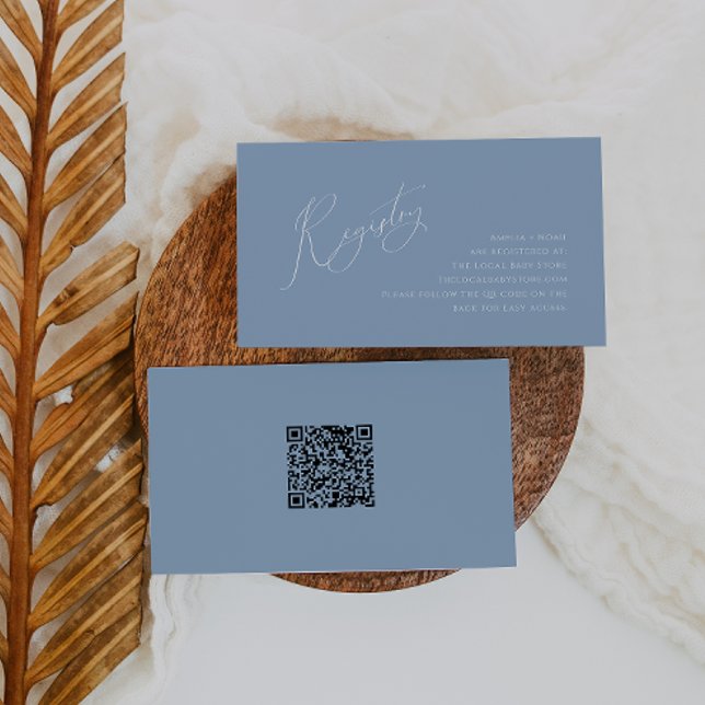 Tarjeta De Recepción Registro de bebés del código QR azul y agitado (Subido por el creador)