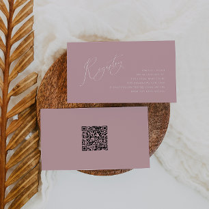 Tarjeta De Recepción Registro de bebés del código QR del Rosa de polvo