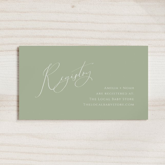 Tarjeta De Recepción Registro de Bebés Verde de Sage (Subido por el creador)