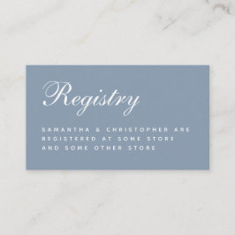 Tarjeta De Recepción Registro de Boda Azul Polvo Escritura Simple y Ele
