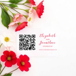 Tarjeta De Recepción Registro de Boda Cereza Roja
