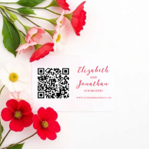 Tarjeta De Recepción Registro de Boda Cereza Roja