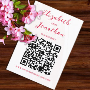 Tarjeta De Recepción Registro de Boda Cereza Roja