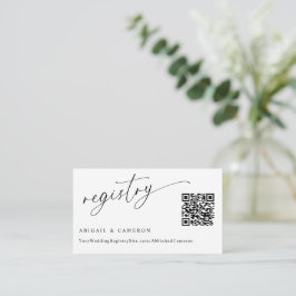 Tarjeta De Recepción Registro de Boda con Caligrafía Delicada Código QR