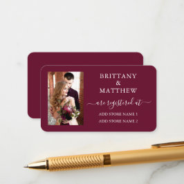 Tarjeta De Recepción Registro de Boda con Caligrafía Moderna Foto Burgu