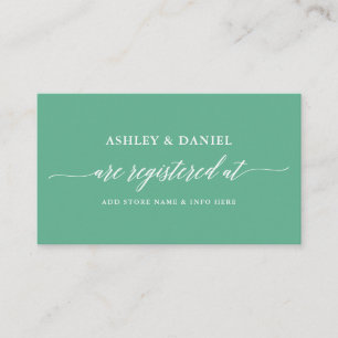 Tarjeta De Recepción Registro de Boda con Caligrafía Moderna Neo Mint