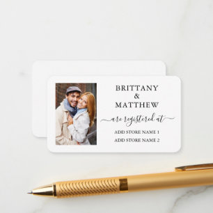 Tarjeta De Recepción Registro de Boda con Caligrafía Moderna y Foto