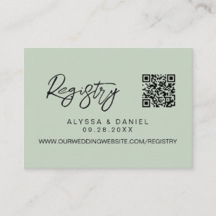 Tarjeta De Recepción Registro de boda con código QR moderno personaliza