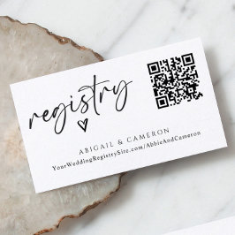 Tarjeta De Recepción Registro de Boda con Código QR Moderno y Simple co